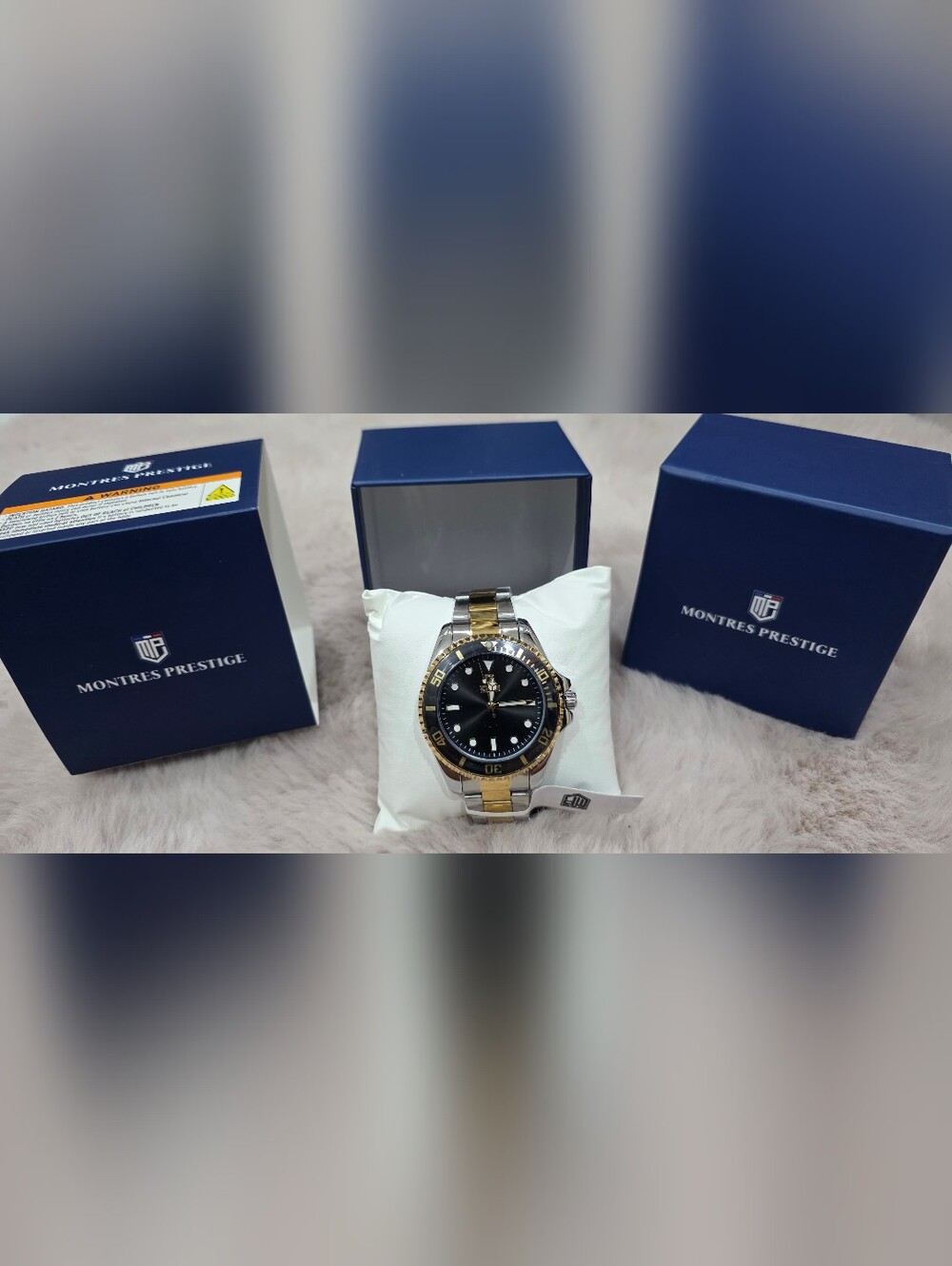 Montres Prestige (Invicta Collab) Two-Tone Men's Dive Watch with Black Dial 42mm